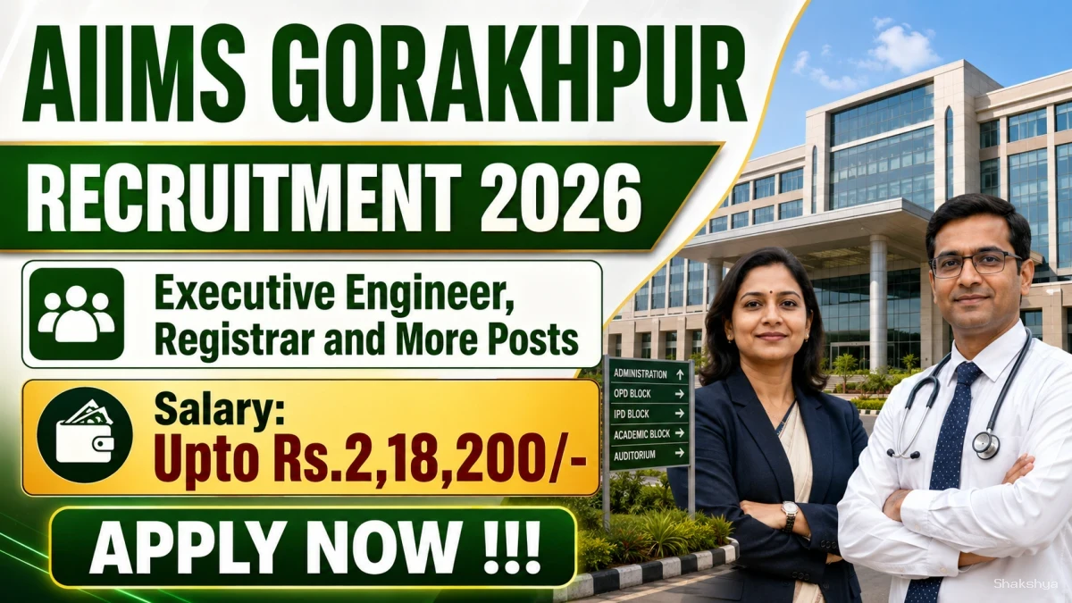 AIIMS Gorakhpur Recruitment 2026 - Apply Offline for 10 Executive Engineer, Registrar and More Posts AIIMS Gorakhpur Recruitment 2026 - Apply Offline for 10 Executive Engineer, Registrar and More Posts