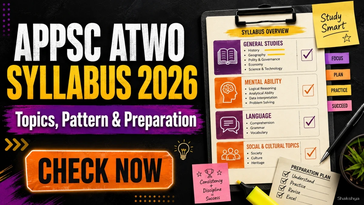 APPSC ATWO Syllabus 2026 - Check Exam Pattern, Subject-Wise Topics & PDF APPSC ATWO Syllabus 2026 - Check Exam Pattern, Subject-Wise Topics & PDF