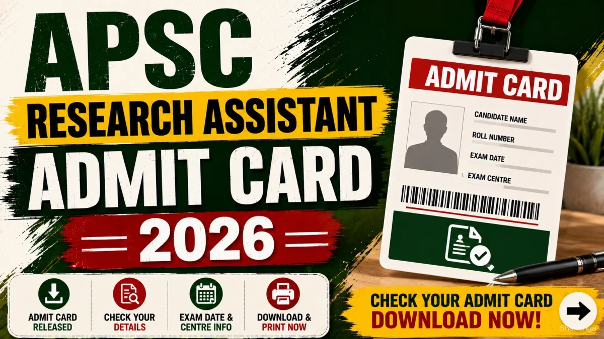 APSC Research Assistant Admit Card 2026 Out - Download Hall Ticket at apsc.nic.in APSC Research Assistant Admit Card 2026 Out - Download Hall Ticket at apsc.nic.in