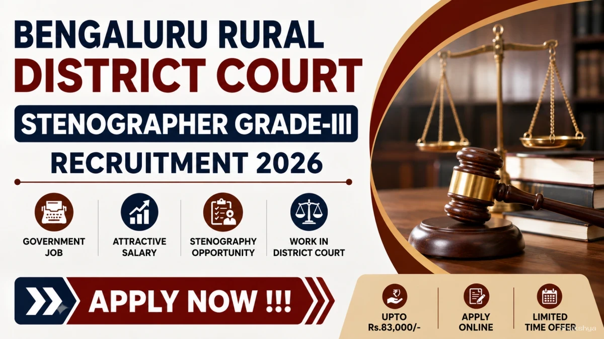 Bengaluru Rural District Court Stenographer Grade-III Recruitment 2026 - Apply Online for 21 Posts Bengaluru Rural District Court Stenographer Grade-III Recruitment 2026 - Apply Online for 21 Posts