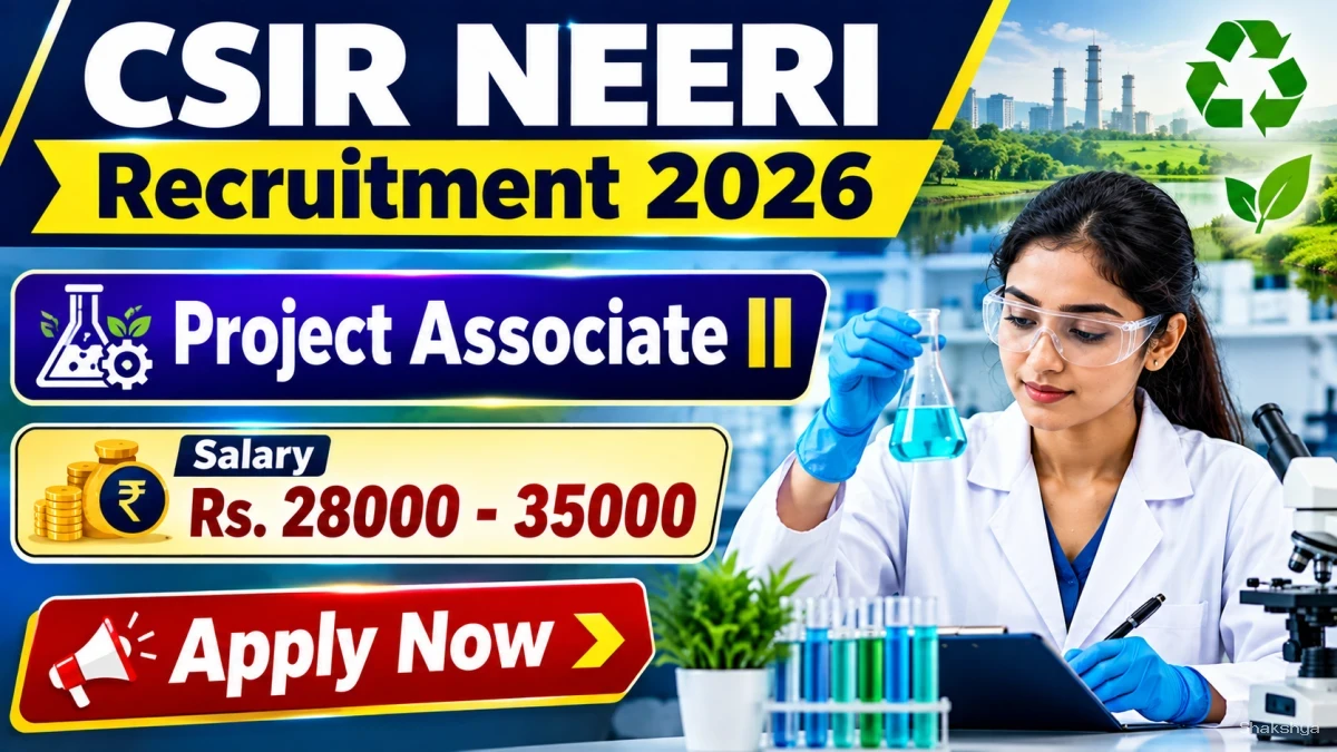 CSIR NEERI Project Associate II Recruitment 2026 - Apply Online CSIR NEERI Project Associate II Recruitment 2026 - Apply Online