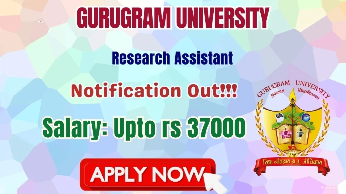 Gurugram University Research Assistant Recruitment 2026 - Apply Online Gurugram University Research Assistant Recruitment 2026 - Apply Online