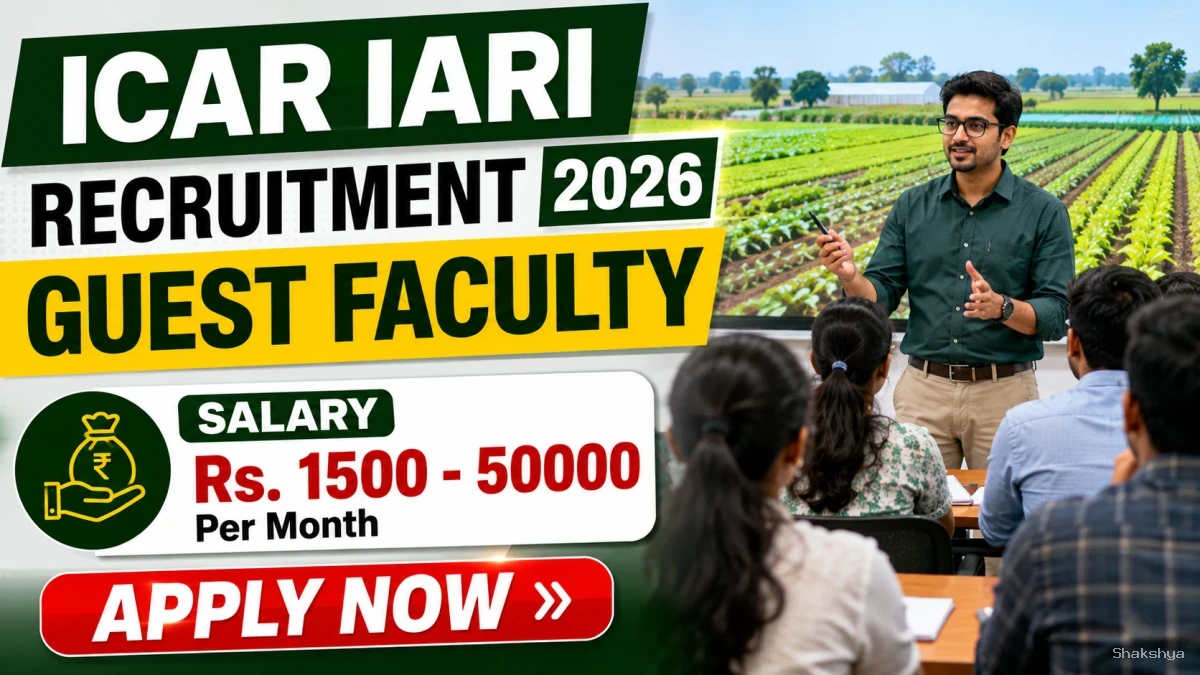 ICAR IARI Guest Faculty Recruitment 2026 - Apply Online ICAR IARI Guest Faculty Recruitment 2026 - Apply Online