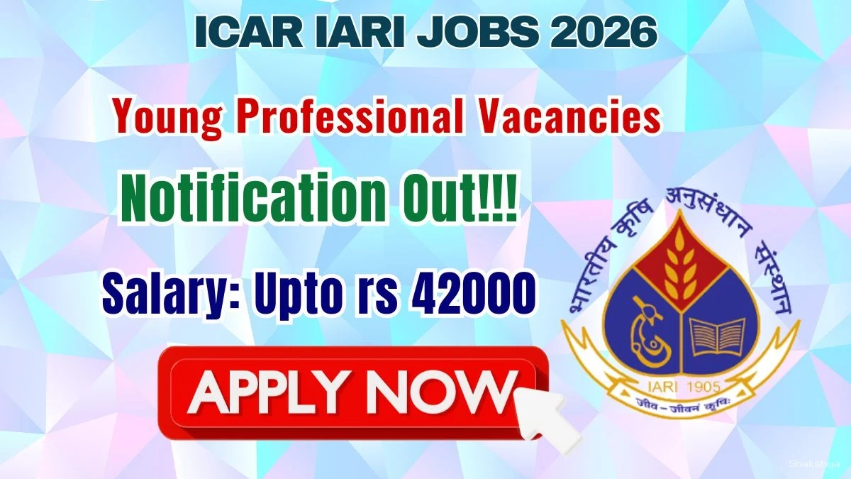 ICAR IARI Young Professional Recruitment 2026 - Walkin ICAR IARI Young Professional Recruitment 2026 - Walkin
