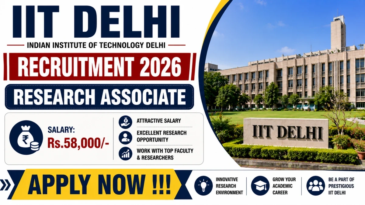 IIT Delhi Research Associate Recruitment 2026 - Apply Online IIT Delhi Research Associate Recruitment 2026 - Apply Online