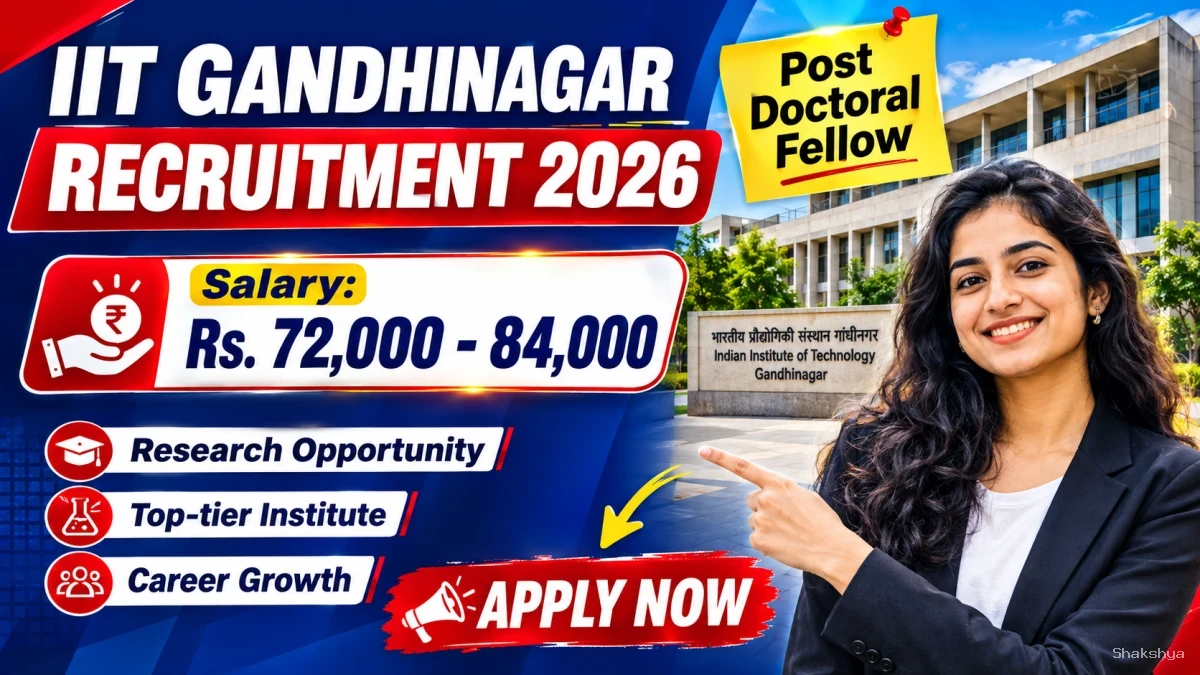 IIT Gandhinagar Post Doctoral Fellow Recruitment 2026 - Apply Online IIT Gandhinagar Post Doctoral Fellow Recruitment 2026 - Apply Online