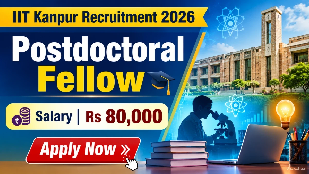 IIT Kanpur Postdoctoral Fellow Recruitment 2026 – Apply Online