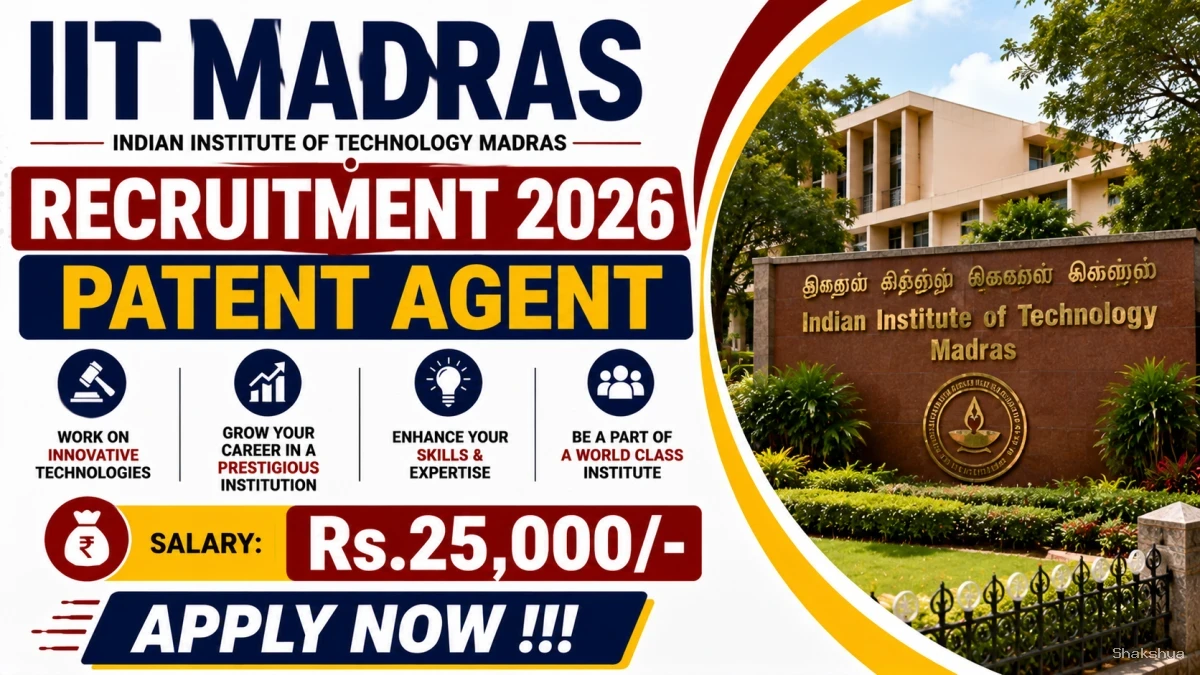 IIT Madras Patent Agent Recruitment 2026 - Apply Online IIT Madras Patent Agent Recruitment 2026 - Apply Online