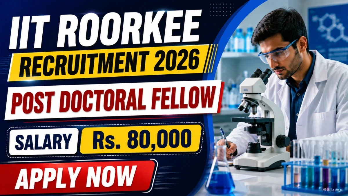 IIT Roorkee Post Doctoral Fellow Recruitment 2026 - Apply Online IIT Roorkee Post Doctoral Fellow Recruitment 2026 - Apply Online