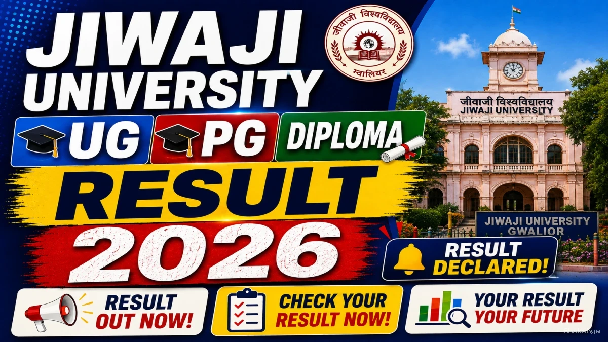 Jiwaji University Result 2026 Out - Check UG, PG & Diploma Results Online @ jiwaji.edu Jiwaji University Result 2026 Out - Check UG, PG & Diploma Results Online @ jiwaji.edu