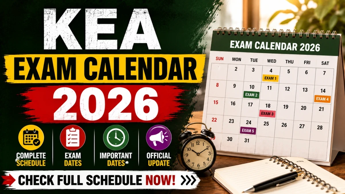 KEA Exam Calendar 2026 Released - Check Exam Date, Time Table PDF KEA Exam Calendar 2026 Released - Check Exam Date, Time Table PDF