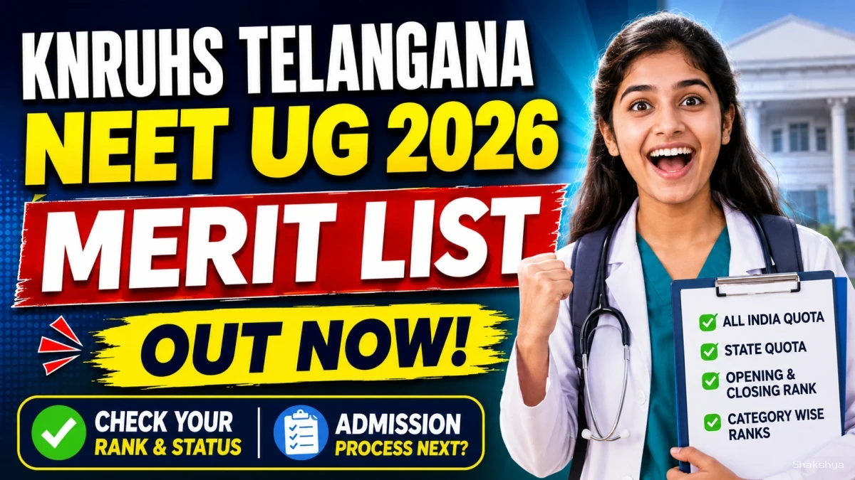 KNRUHS Telangana NEET UG 2026 Merit List Out - Check PDF Online @ knruhs.telangana.gov.in KNRUHS Telangana NEET UG 2026 Merit List Out - Check PDF Online @ knruhs.telangana.gov.in