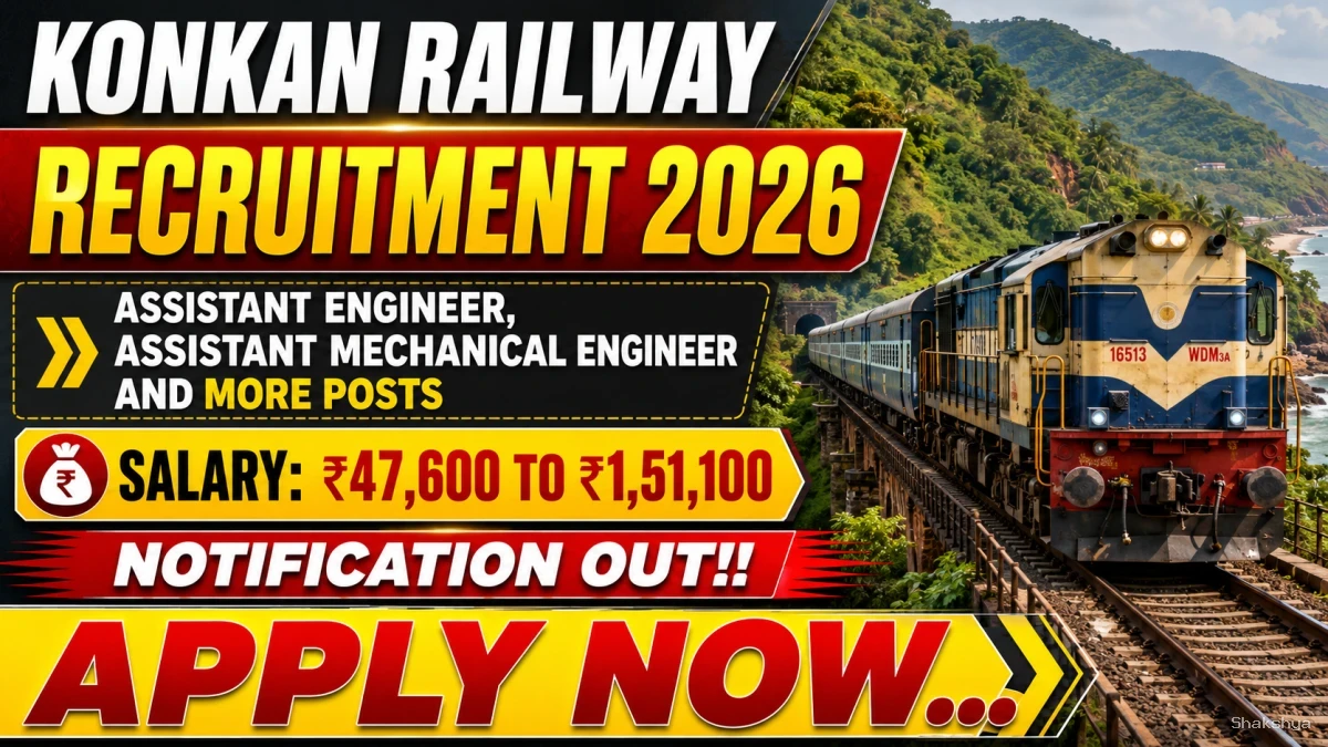 Konkan Railway Recruitment 2026 - Apply Offline for Assistant Engineer, Assistant Mechanical Engineer and More Posts Konkan Railway Recruitment 2026 - Apply Offline for Assistant Engineer, Assistant Mechanical Engineer and More Posts
