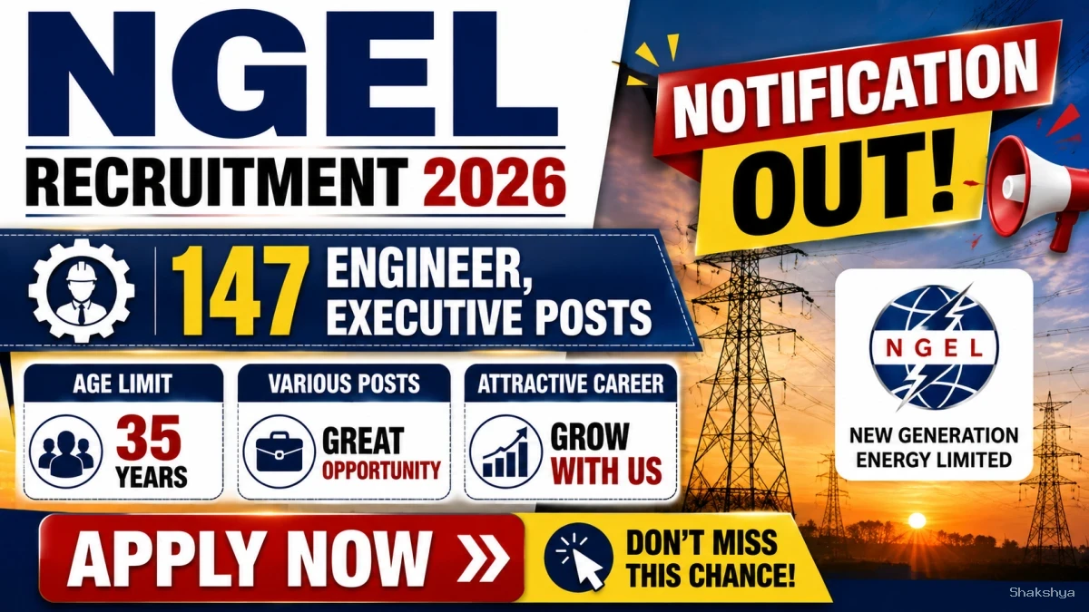 NGEL Recruitment 2026 Notification Out - Apply Online for 147 Engineer, Executive Posts NGEL Recruitment 2026 Notification Out - Apply Online for 147 Engineer, Executive Posts