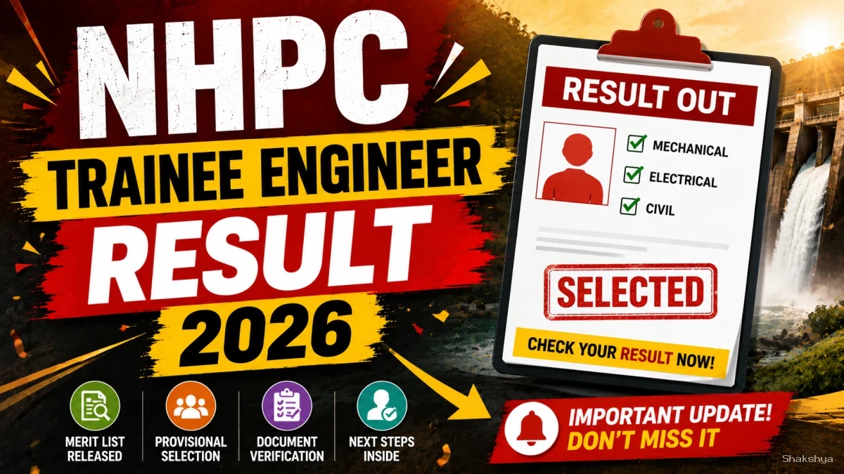 NHPC Trainee Engineer Result 2026 Out - Check Provisionally Selected Candidates Released NHPC Trainee Engineer Result 2026 Out - Check Provisionally Selected Candidates Released