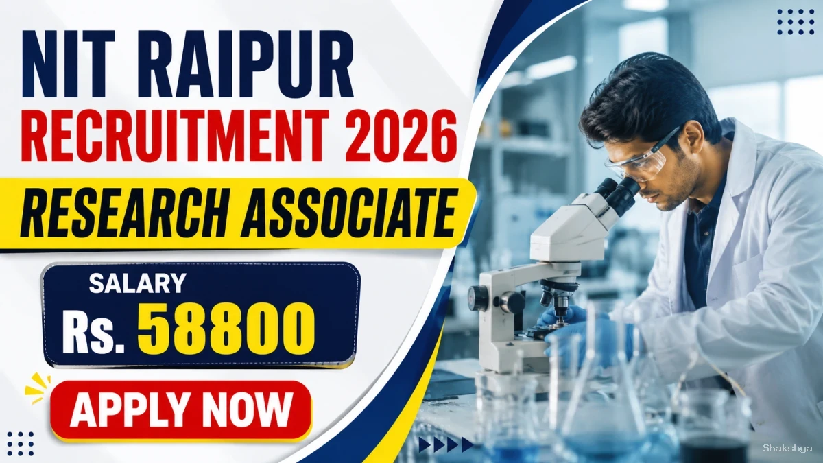 NIT Raipur Research Associate Recruitment 2026 - Apply Online NIT Raipur Research Associate Recruitment 2026 - Apply Online