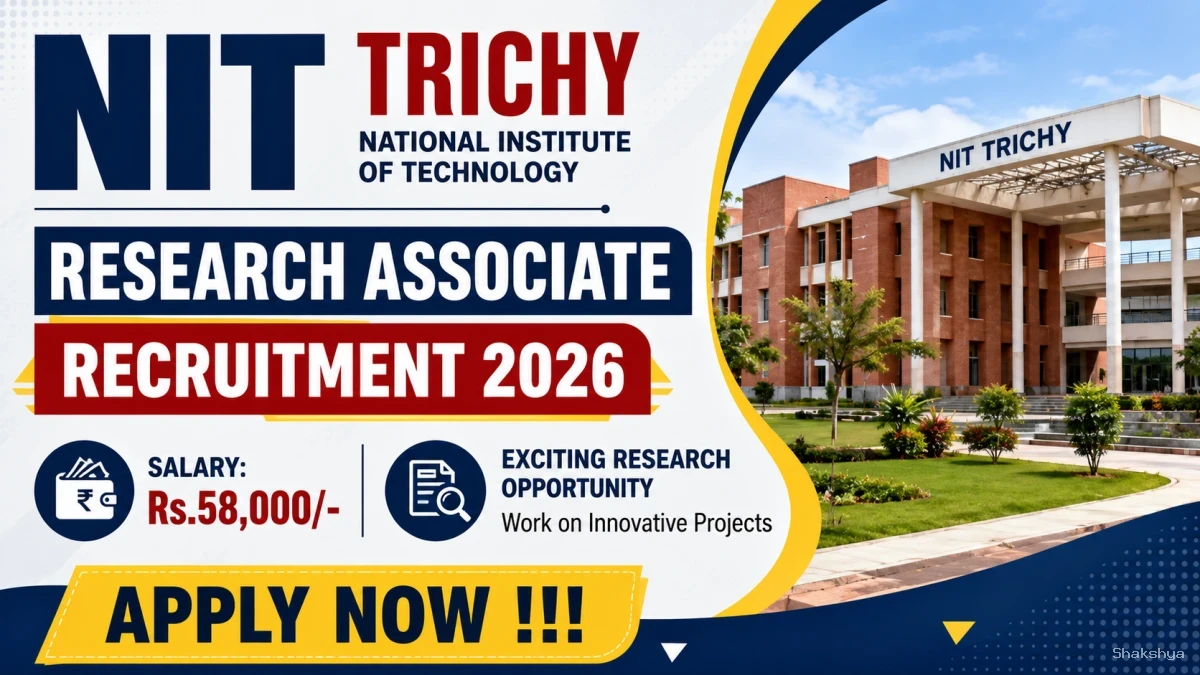NIT Trichy Research Associate Recruitment 2026 - Apply Offline NIT Trichy Research Associate Recruitment 2026 - Apply Offline
