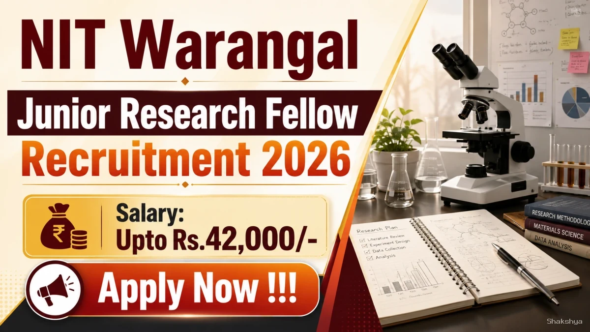 NIT Warangal Junior Research Fellow Recruitment 2026 - Apply Online NIT Warangal Junior Research Fellow Recruitment 2026 - Apply Online