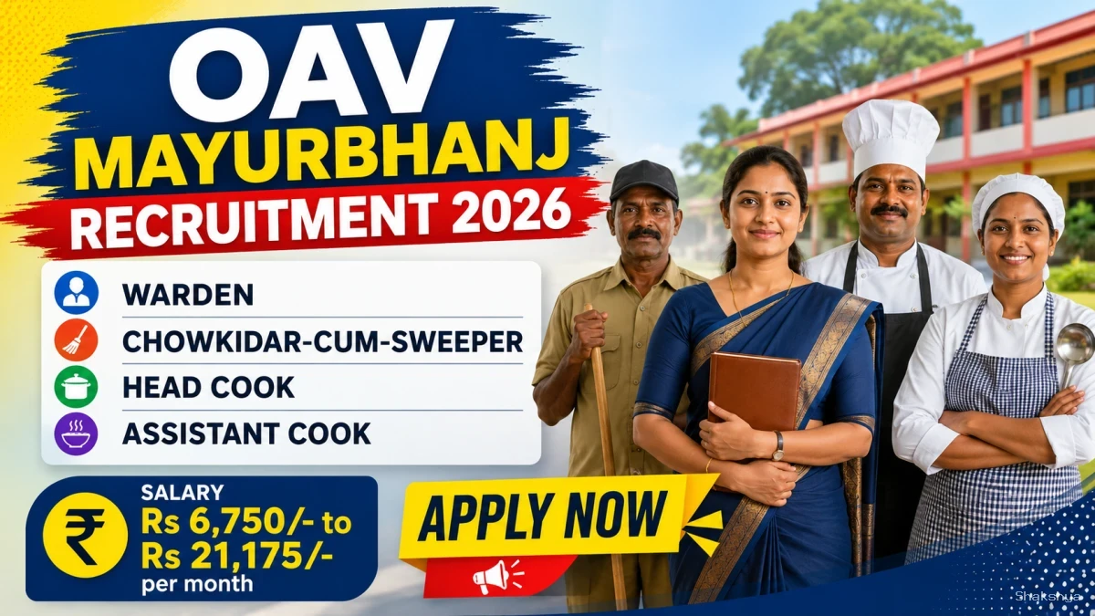 OAV Mayurbhanj Recruitment 2026 - Apply Offline for Warden, Chowkidar and More Posts OAV Mayurbhanj Recruitment 2026 - Apply Offline for Warden, Chowkidar and More Posts
