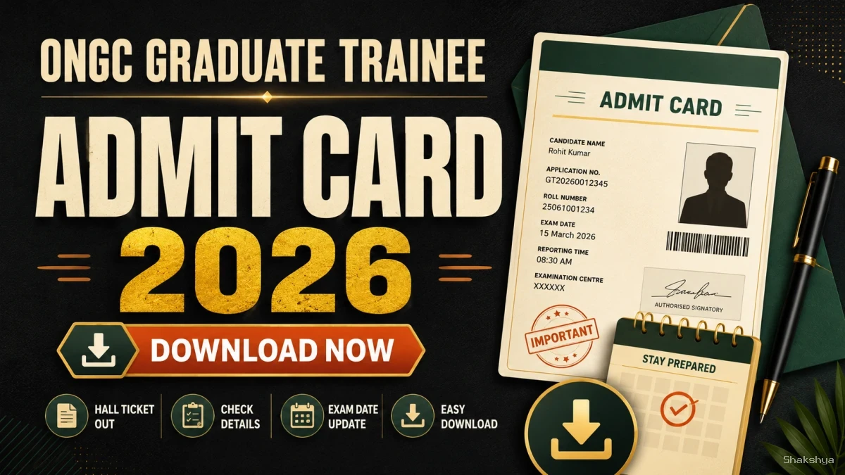 ONGC Graduate Trainee Admit Card 2026 Out - Download Call Letter at ongcindia.com ONGC Graduate Trainee Admit Card 2026 Out - Download Call Letter at ongcindia.com
