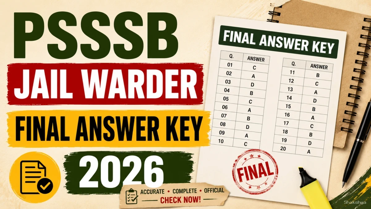 PSSSB Punjab Jail Warder Final Answer Key 2026 (Out) - Download PDF PSSSB Punjab Jail Warder Final Answer Key 2026 (Out) - Download PDF