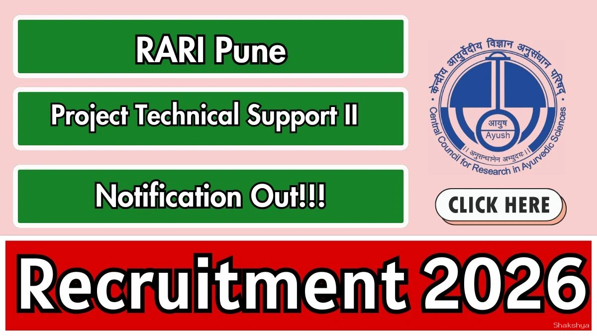 RARI Pune Project Technical Support II Recruitment 2026 - Walkin RARI Pune Project Technical Support II Recruitment 2026 - Walkin