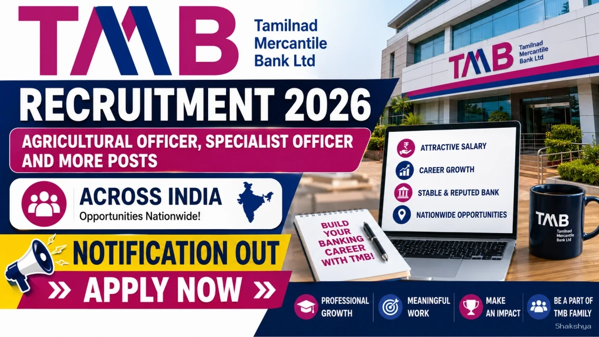 TMB Recruitment 2026 - Apply Online for Agricultural Officer, Specialist Officer and More Posts TMB Recruitment 2026 - Apply Online for Agricultural Officer, Specialist Officer and More Posts
