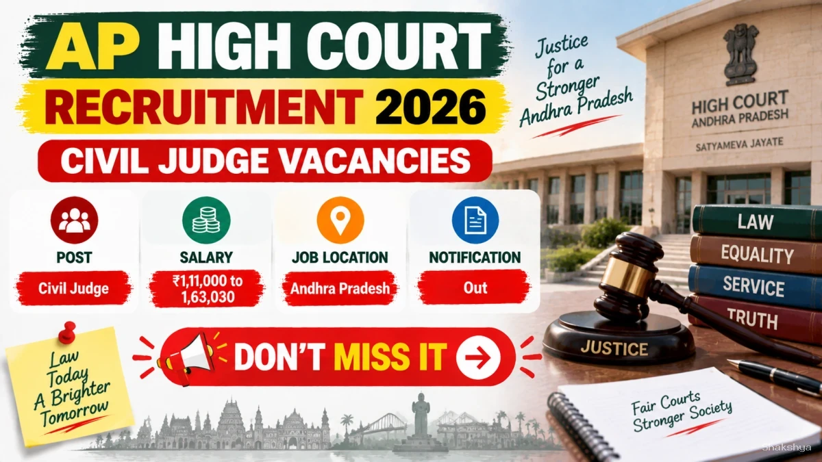 AP High Court Civil Judge Recruitment 2026 - Apply Offline for 16 Posts AP High Court Civil Judge Recruitment 2026 - Apply Offline for 16 Posts