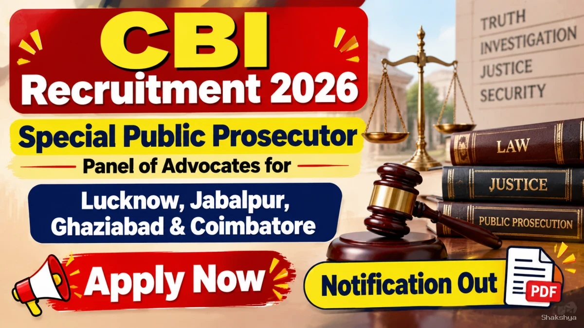 CBI Special Public Prosecutor Recruitment 2026 – Apply Online CBI Special Public Prosecutor Recruitment 2026 – Apply Online