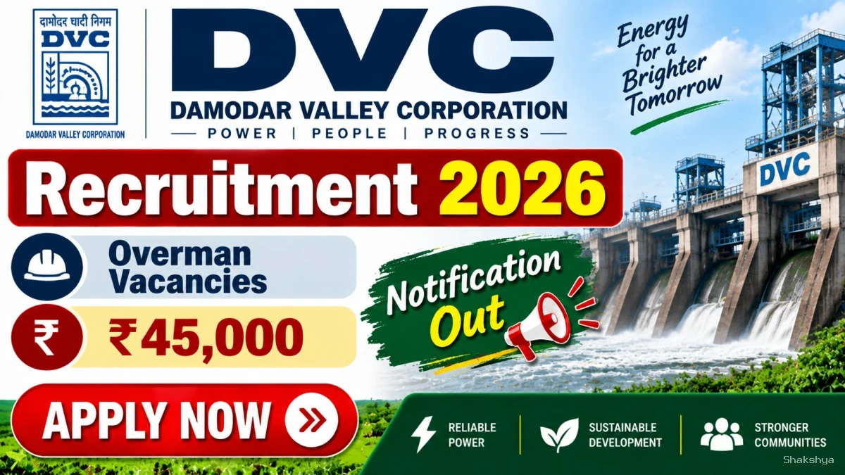 DVC Overman Recruitment 2026 - Apply Online for 09 Posts DVC Overman Recruitment 2026 - Apply Online for 09 Posts