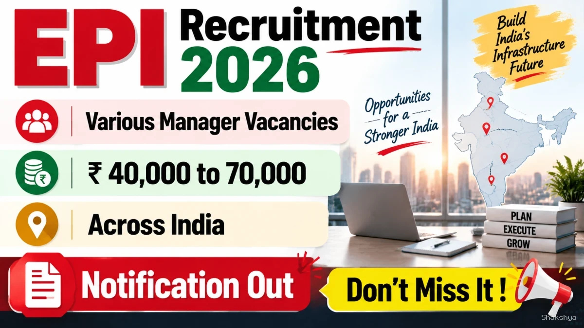 EPI Manager Recruitment 2026 - Apply Online for 12 Assistant Manager, Manager and More Posts EPI Manager Recruitment 2026 - Apply Online for 12 Assistant Manager, Manager and More Posts