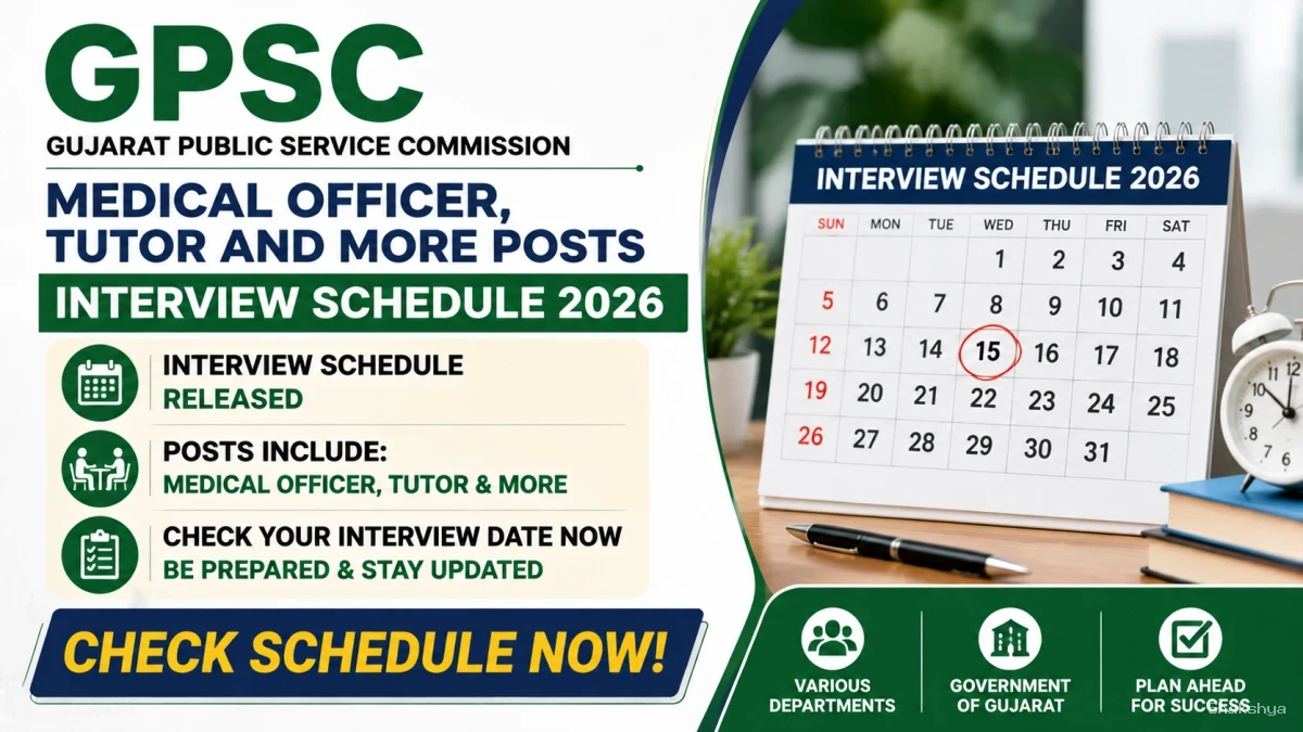 GPSC Interview Schedule 2026 Out - Check Interview Date for MO, Gujarat Medical Service Posts GPSC Interview Schedule 2026 Out - Check Interview Date for MO, Gujarat Medical Service Posts