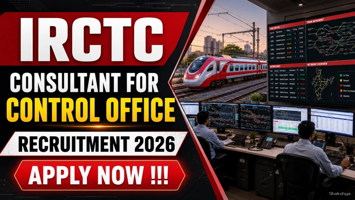 IRCTC Consultant for Control Office Recruitment 2026 - Apply Offline IRCTC Consultant for Control Office Recruitment 2026 - Apply Offline