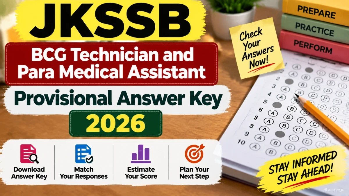 JKSSB BCG Technician and Para Medical Assistant Provisional Answer Key 2026 - Download Provisional Key PDF JKSSB BCG Technician and Para Medical Assistant Provisional Answer Key 2026 - Download Provisional Key PDF