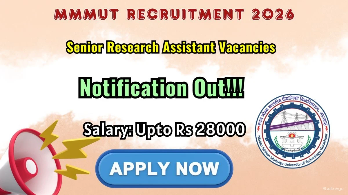 MMMUT Senior Research Assistant Recruitment 2026 - Apply Offline MMMUT Senior Research Assistant Recruitment 2026 - Apply Offline