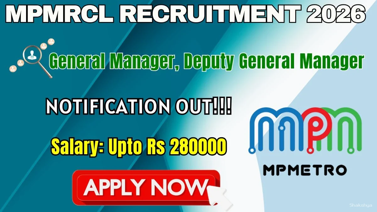 MP Metro Recruitment 2026 - Apply Online for General Manager, Deputy General Manager Posts MP Metro Recruitment 2026 - Apply Online for General Manager, Deputy General Manager Posts
