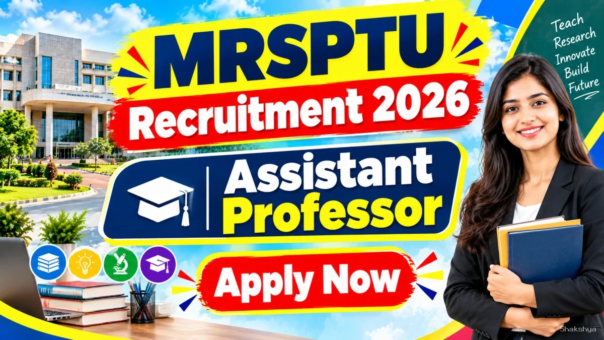 MRSPTU Assistant Professor Recruitment 2026 - Apply Online MRSPTU Assistant Professor Recruitment 2026 - Apply Online