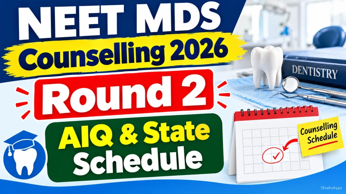 NEET MDS Counselling 2026 Round 2 AIQ & State Schedule Out - Direct Link to Check Status Online @ mcc.nic.in NEET MDS Counselling 2026 Round 2 AIQ & State Schedule Out - Direct Link to Check Status Online @ mcc.nic.in