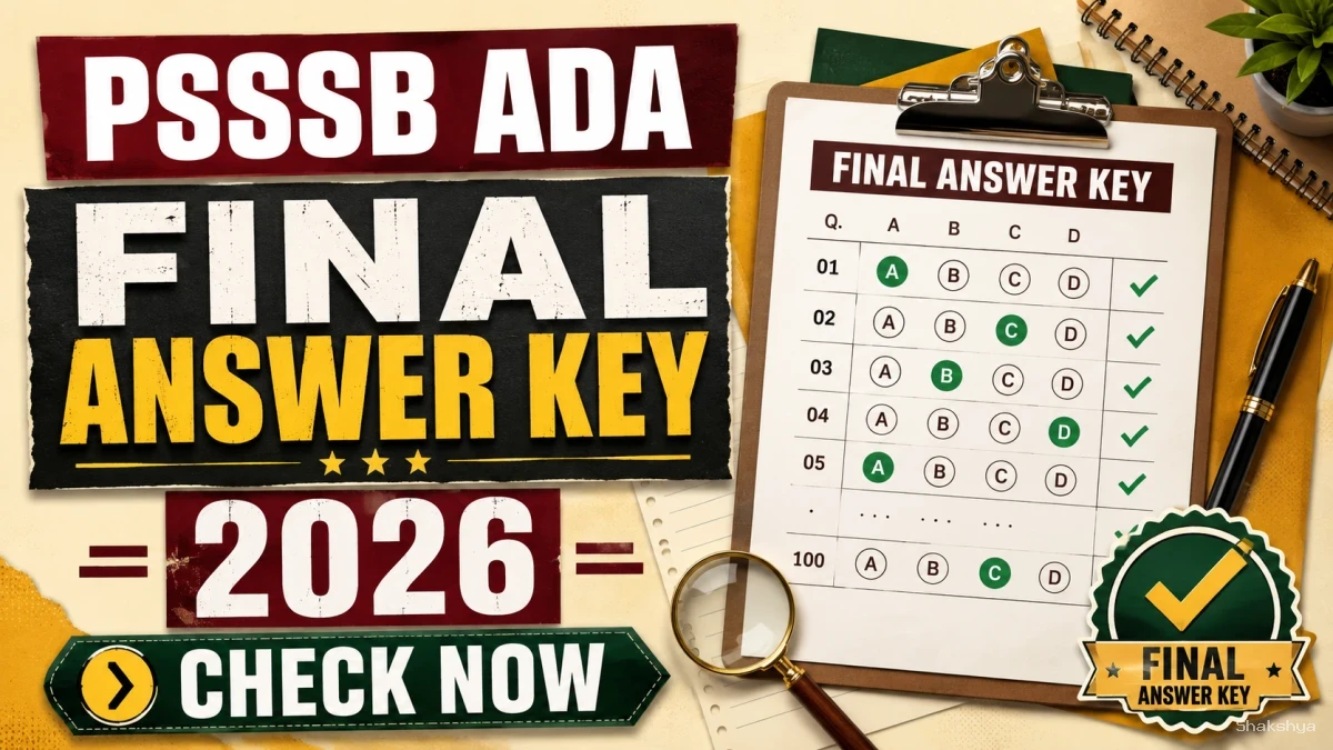 PSSSB ADA Final Answer key 2026 (Out) - Download Sets A, B, C and D PDF PSSSB ADA Final Answer key 2026 (Out) - Download Sets A, B, C and D PDF