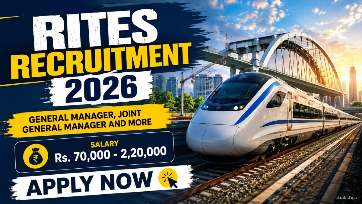 RITES Recruitment 2026 - Apply Online for General Manager, Joint General Manager and More Posts RITES Recruitment 2026 - Apply Online for General Manager, Joint General Manager and More Posts