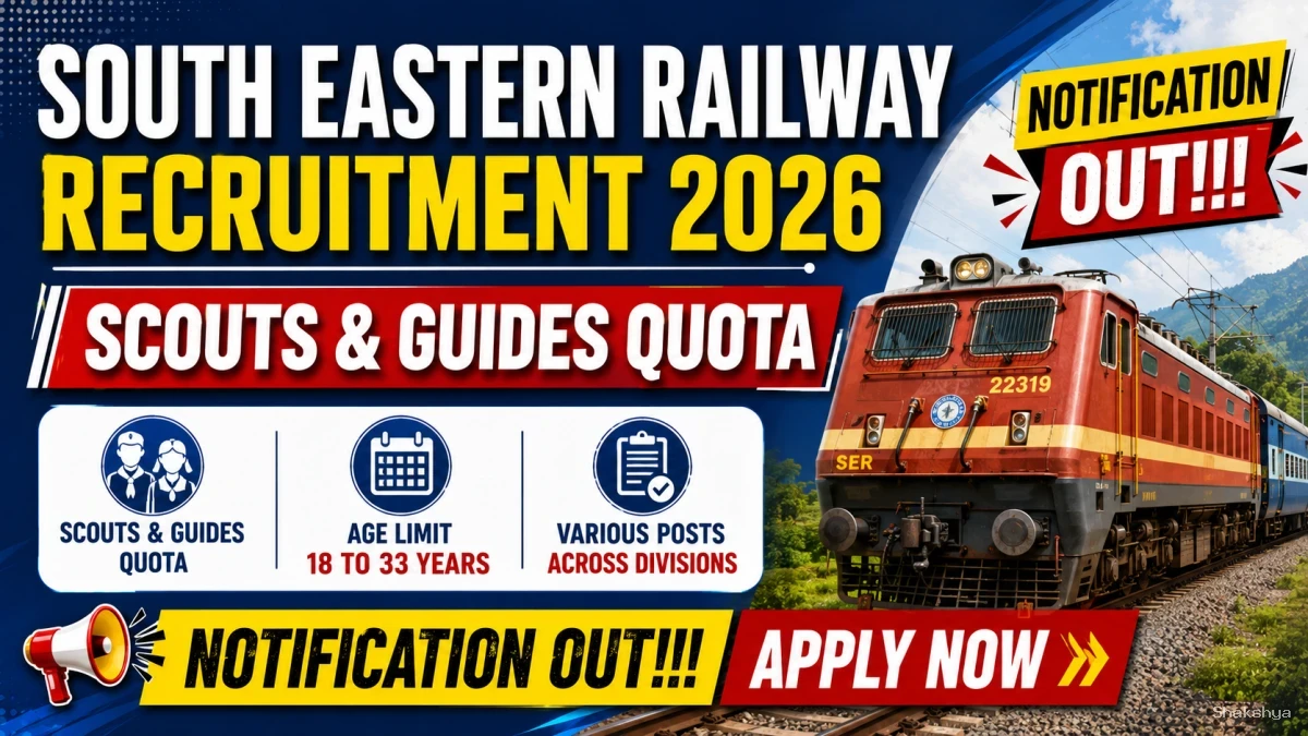 South Eastern Railway Recruitment 2026: Scouts & Guides Quota Vacancies, Apply Online South Eastern Railway Recruitment 2026: Scouts & Guides Quota Vacancies, Apply Online