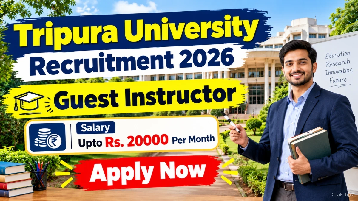 Tripura University Guest Instructor Recruitment 2026 - Walkin Tripura University Guest Instructor Recruitment 2026 - Walkin