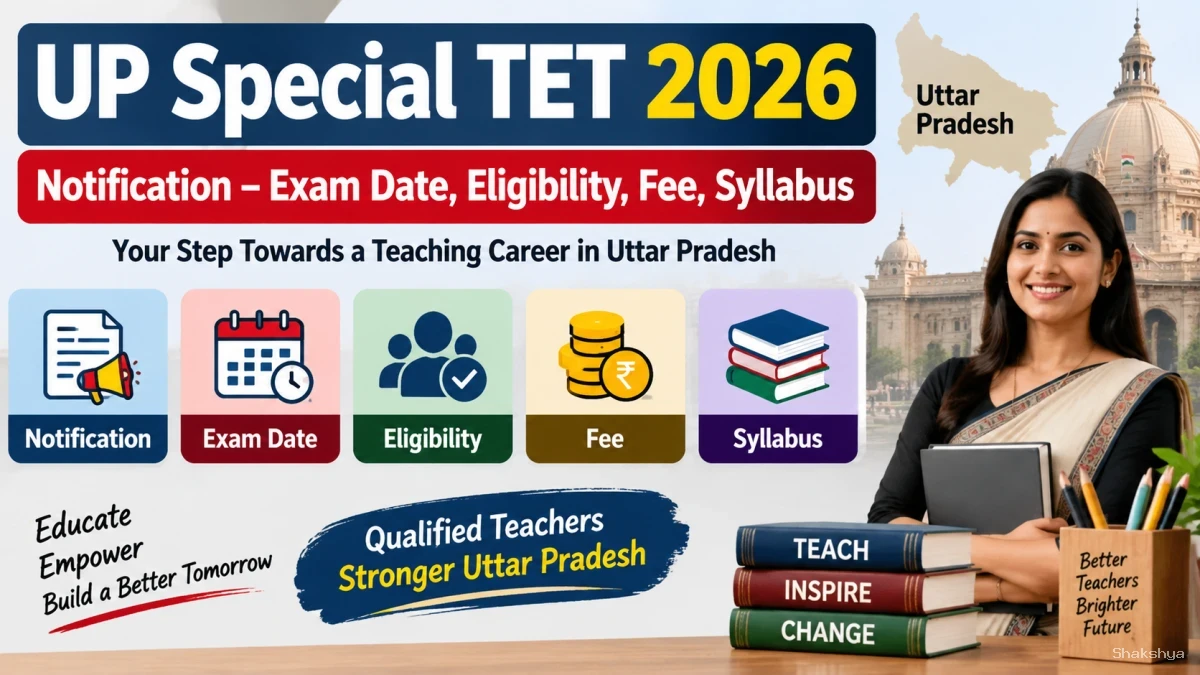 UP Special TET 2026 Notification – Exam Date, Eligibility, Fee, Syllabus UP Special TET 2026 Notification – Exam Date, Eligibility, Fee, Syllabus
