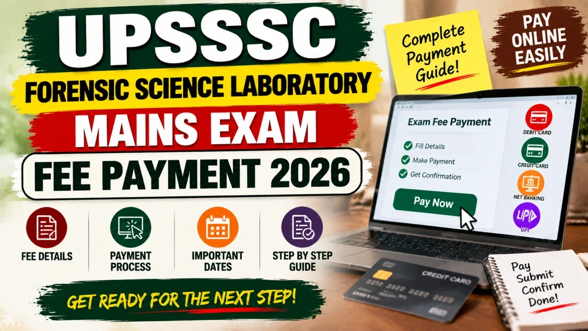 UPSSSC Forensic Science Laboratory Mains Exam Fee Payment 2026 - Check Direct Link at upsssc.gov.in UPSSSC Forensic Science Laboratory Mains Exam Fee Payment 2026 - Check Direct Link at upsssc.gov.in