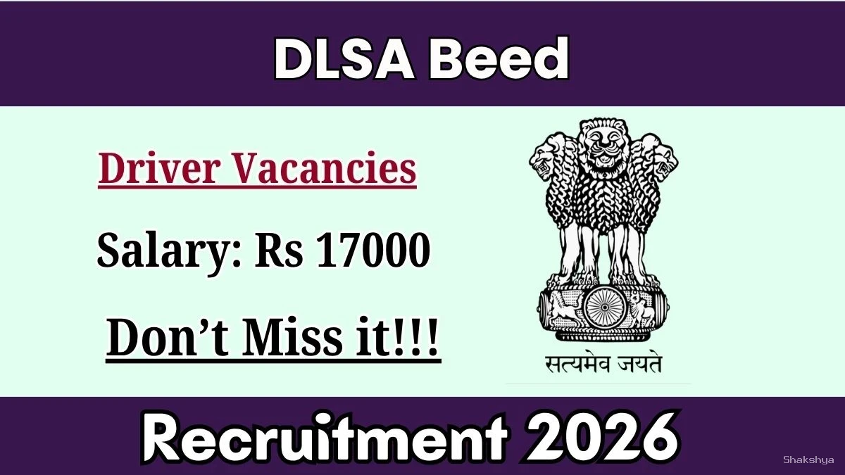 DLSA Beed Driver Recruitment 2026 – Apply Offline