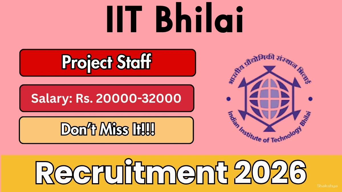IIT Bhilai Project Staff Recruitment 2026 – Apply Online