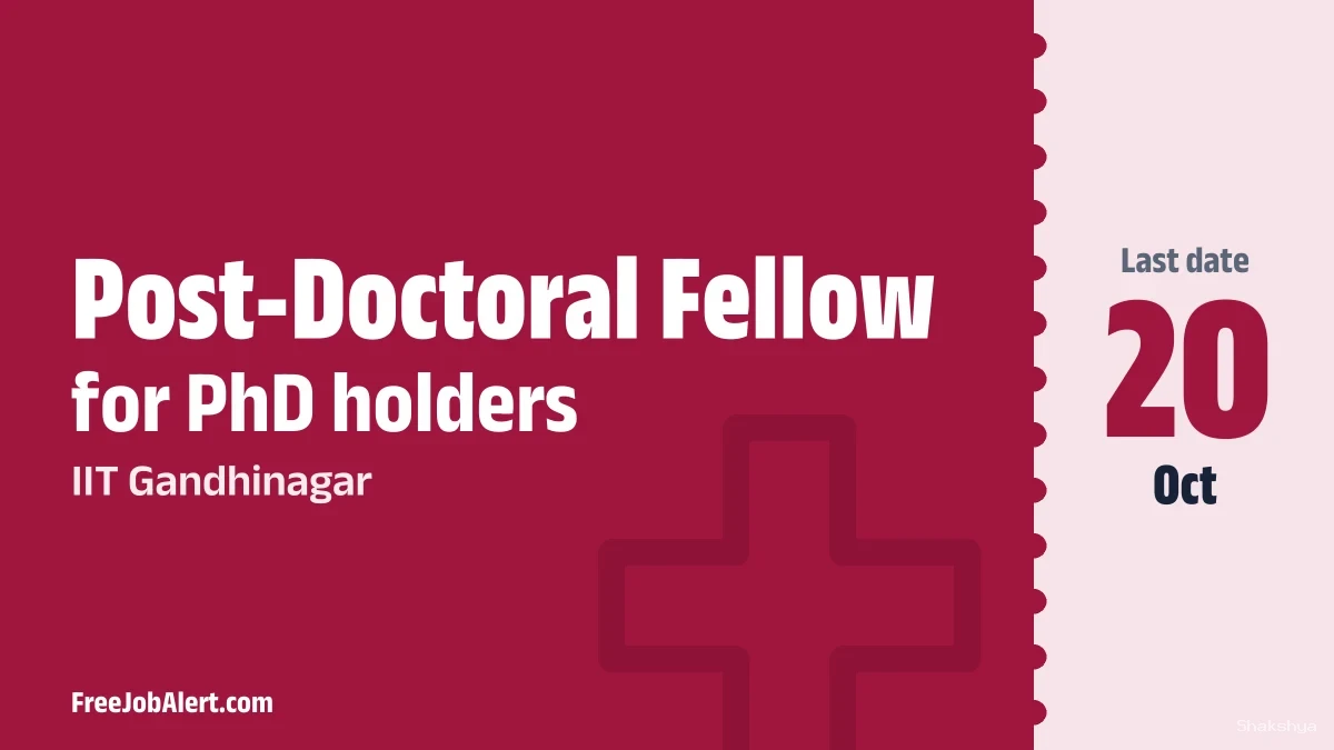 IIT Gandhinagar Post-Doctoral Fellow Recruitment 2026 – Apply Online