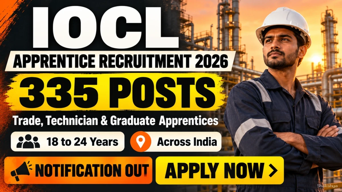 IOCL Western Region Apprentice Recruitment 2026 Notification Out – Apply Online for 335 Trade, Technician and Graduate Apprentice Posts