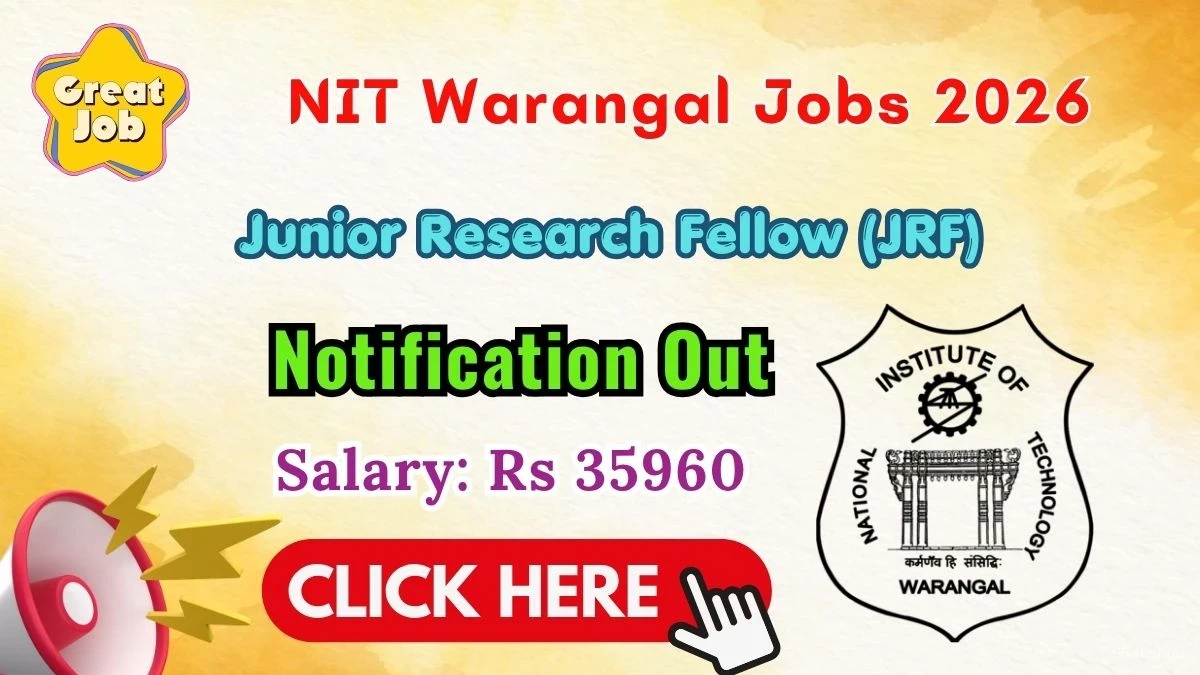 NIT Warangal Junior Research Fellow Recruitment 2026 – Apply Online