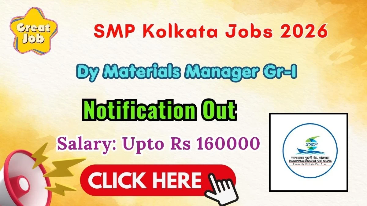 SMP Kolkata Dy Materials Manager Recruitment 2026 – Apply Offline